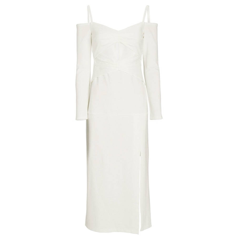 Alexis ‘Elisabet’ Elegant Cut-Out Side Slit Midi Dress in Off White Size Small - Picture 7 of 15